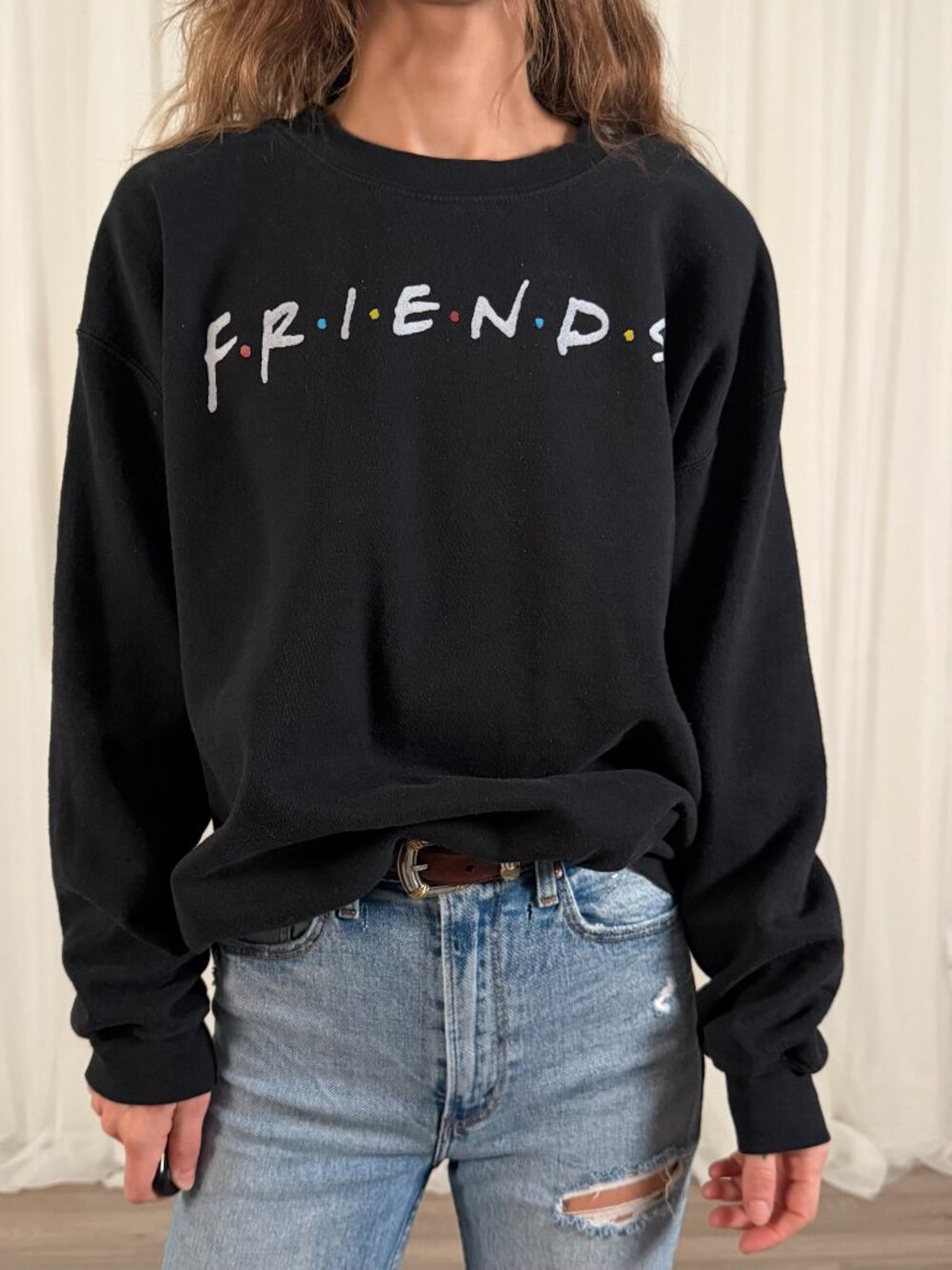 Friends Black Graphic‎ Crewneck Sweatshirt Size Medium